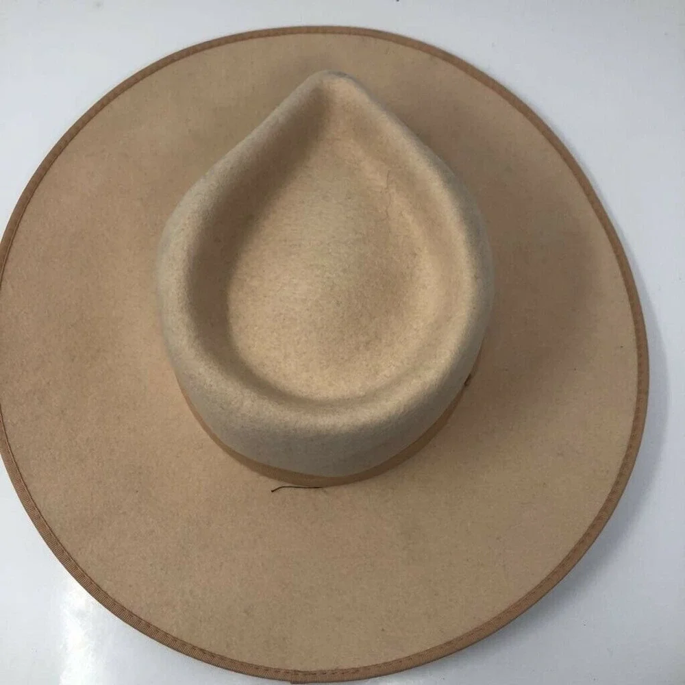 Lack‎ Of Color Unisex Panama Hat Beige Fitted Band Bow 100% Australian Wool M
